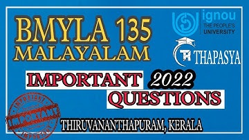 BMYLA 135 MALAYALAM IMPORTANT QUESTIONS. model questions for term end examination. IGNOU