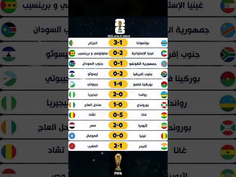 إليكم نتائج التصفيات الأفريقية المؤهلة لكأس العالم 2026  زياش الجزائر المغرب 