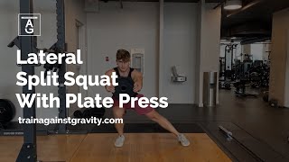 Lateral Split Squat With Plate Press | Erik Rokisky #shorts