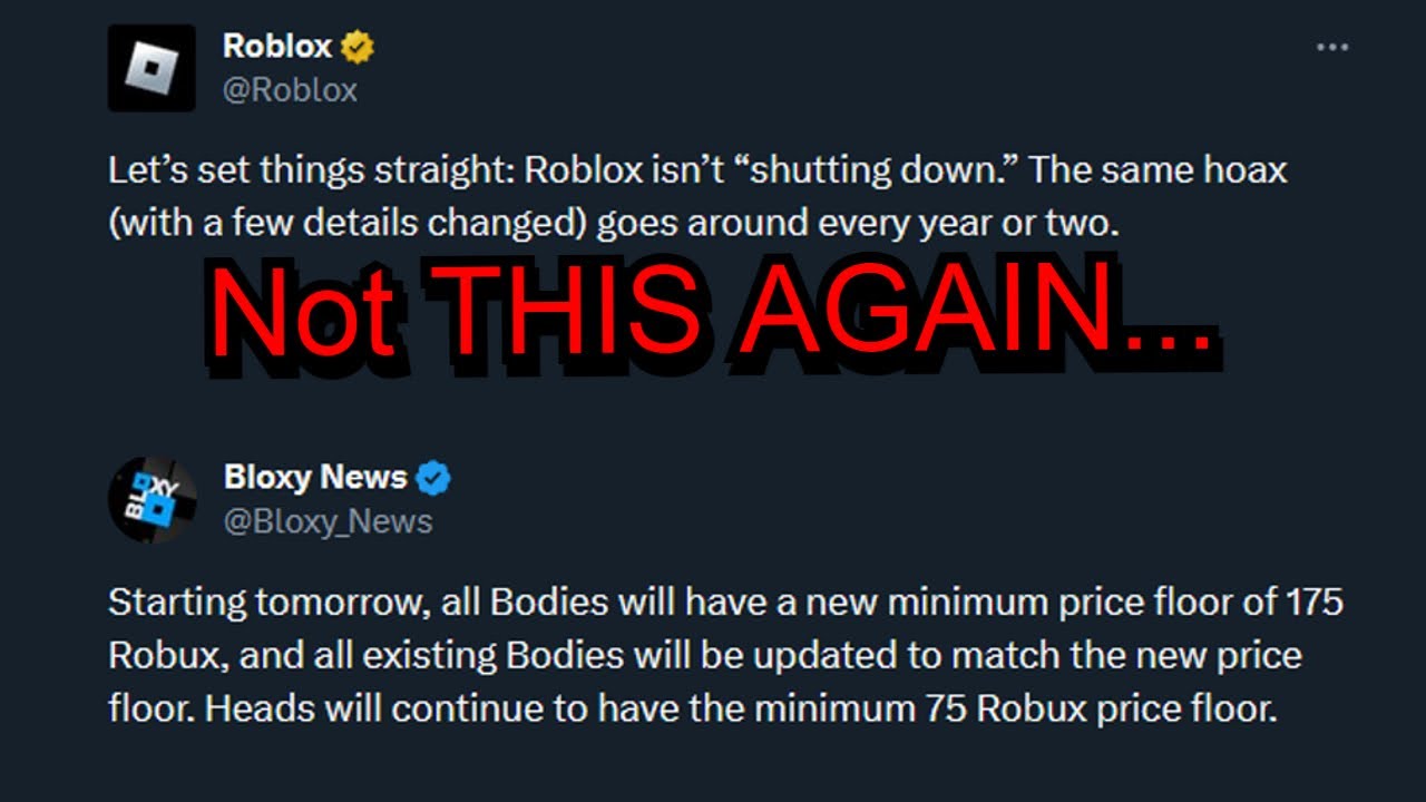 Does anyone have any news about roblox being down?