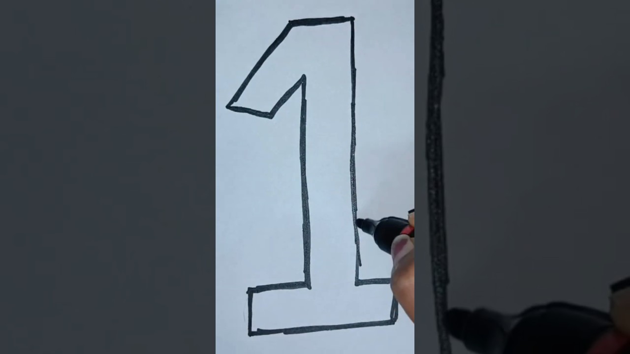 Number 1 drawing and coloring 