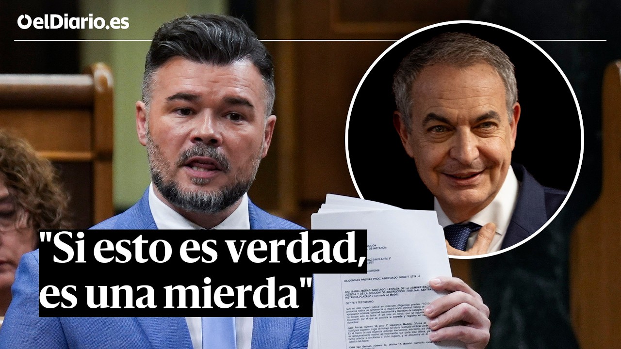 Rufián exige a Sánchez una respuesta sobre la imputación de Zapatero