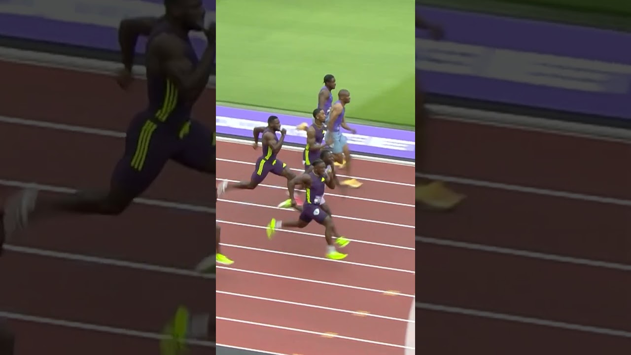 Kayinsola Ajayi with the STARE DOWN to win the men's 100m in 9.84 #DiamondLeague
