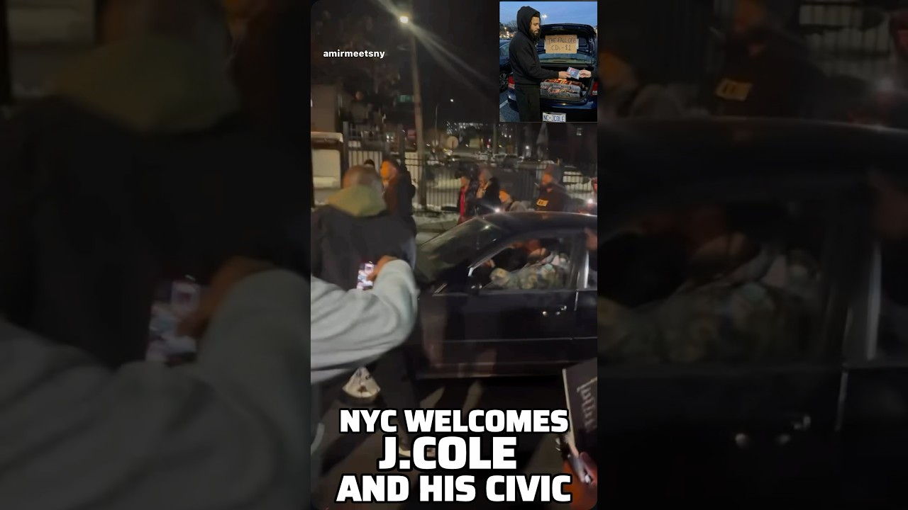 Джей Коул и его Honda Civic были тепло встречены в Нью-Йорке в рамках тура Fall Out #jcole #thefa...