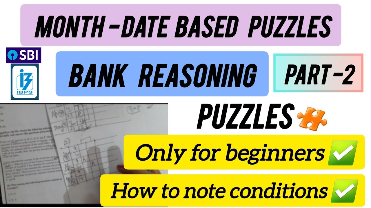 How to solve Month and Date based PUZZLES |DAY -2|Only for beginner✅|Bank Exams 