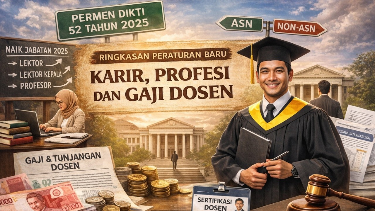 RINGKASAN PERATURAN KARIR, JABATAN & GAJI DOSEN DI PERMENDIKTISAINTEK 52/2025 | MIMBAR INTELEK