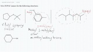 Naming ethers, sulfides, and thiols