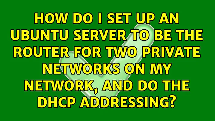 How do I set up an Ubuntu server to be the router for two private networks on my network, and do...