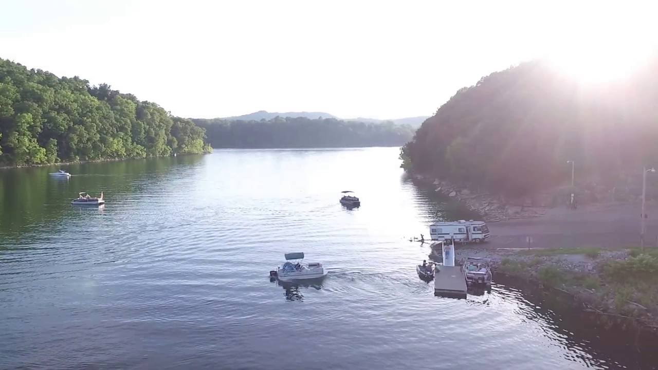 Fly Over of General Burnside Island State Park (Boat Ramp 