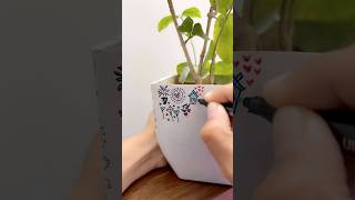 A little doodle love for my mogra pot🌼 #doodleart #spring #plantdecor #plantlover #diy #artshorts