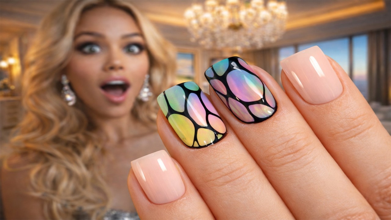 Stained Glass Mosaic Design | Full Step-by-Step Manicure Tutorial | Short Square Nail Transformation