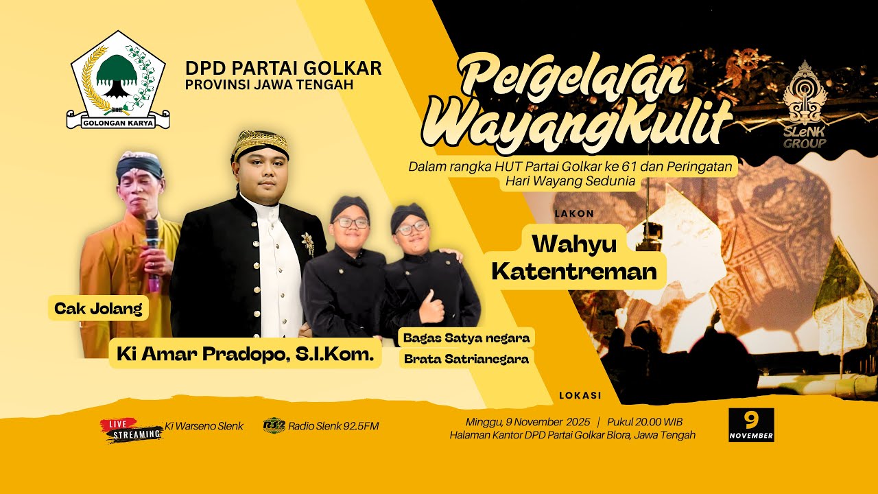 🔴Live Pergelaran Wayang Kulit Ki Amar Pradopo S.I,Kom Dengan Lakon 