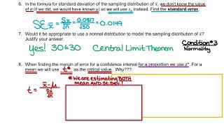 AP Statistics Thursday 2-8 Estimating a Population Mean Day 1