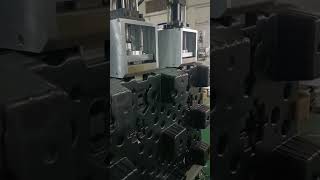 Perforating machine for top and bottom lids of collapsible pallet box #machine