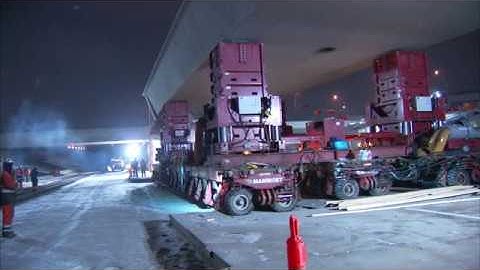 Accelerated bridge construction (ABC) installs light rail bridge spans