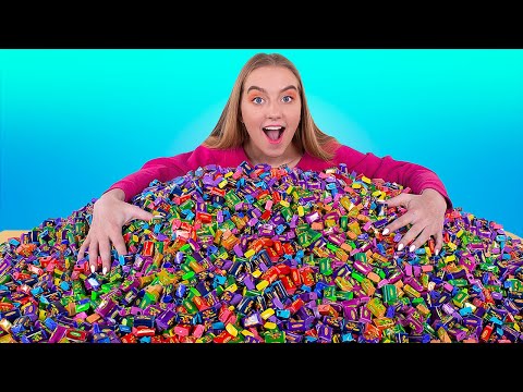 Сделали самую огромную жвачку из 10 000 штук! Жвачка челлендж!