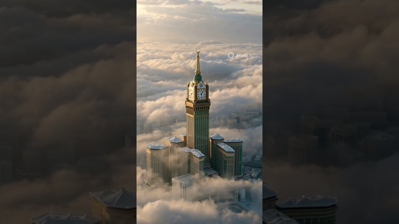 Beautiful View Of Abraj Al-Bait Tower 🫀 