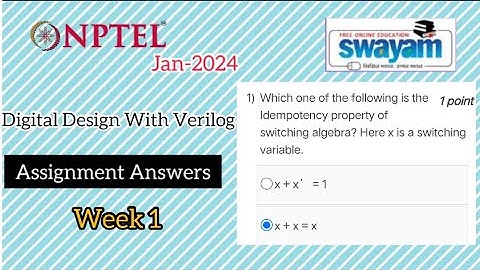 Digital Design With Verilog Week 1 Assignment Answers #nptel  #nptelcourseanswers #nptelquiz