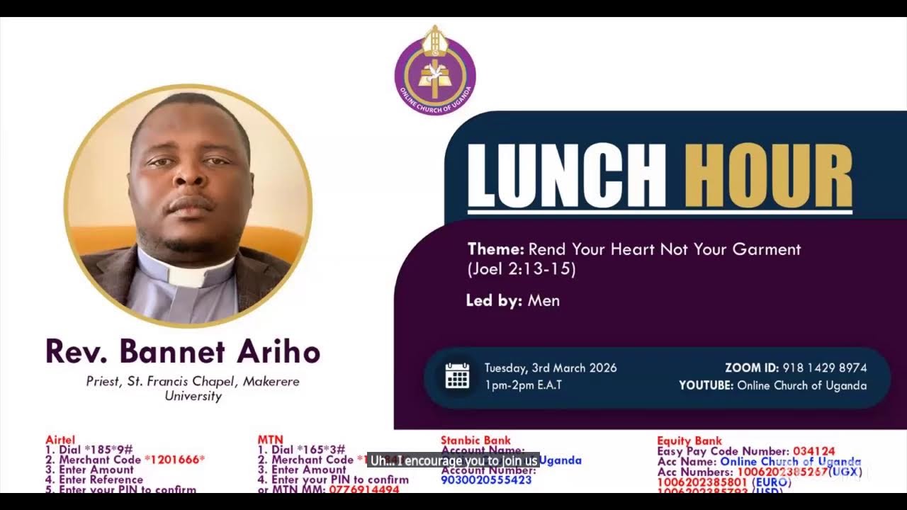 MORNING PRAYERS |3 MARCH 2026| Rend Your Heart Not Your Garment | Joel 2:13-15 |Rev. Canon Ddembelya