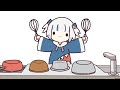🦈Gura playing the drums in the kitchen🦈🥁【hololive / animation】