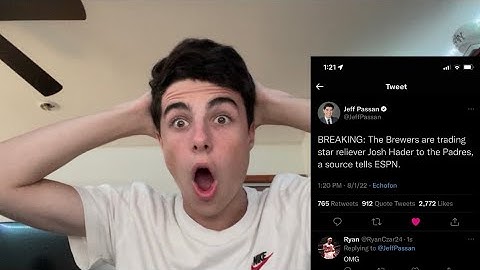 Live Reaction To Josh Hader Getting Traded to the Padres! OMG!