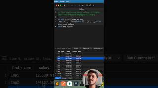 Find employee with salary higher then previous employee salary #mysql #database #coding