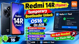 Redmi 14R (flame) Temporary Root And Temp Bootloader Unlock Via ADB Mode On HelloAIO Tool Free Flash screenshot 5