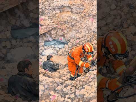 勇敢な消防士が救助中に自分の体で作業員を守った感動の瞬間