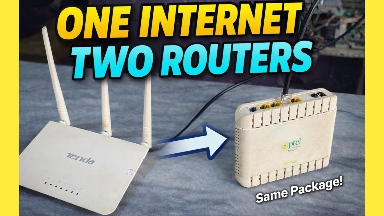 Use ONE Internet on TWO Routers | PTCL Fiber Setup - YouTube