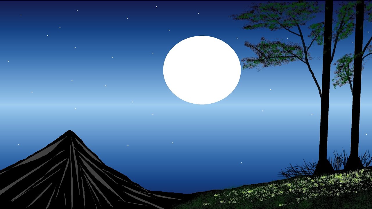 Drow to Beautiful moon scenery ll computer painting ll scenery of ...