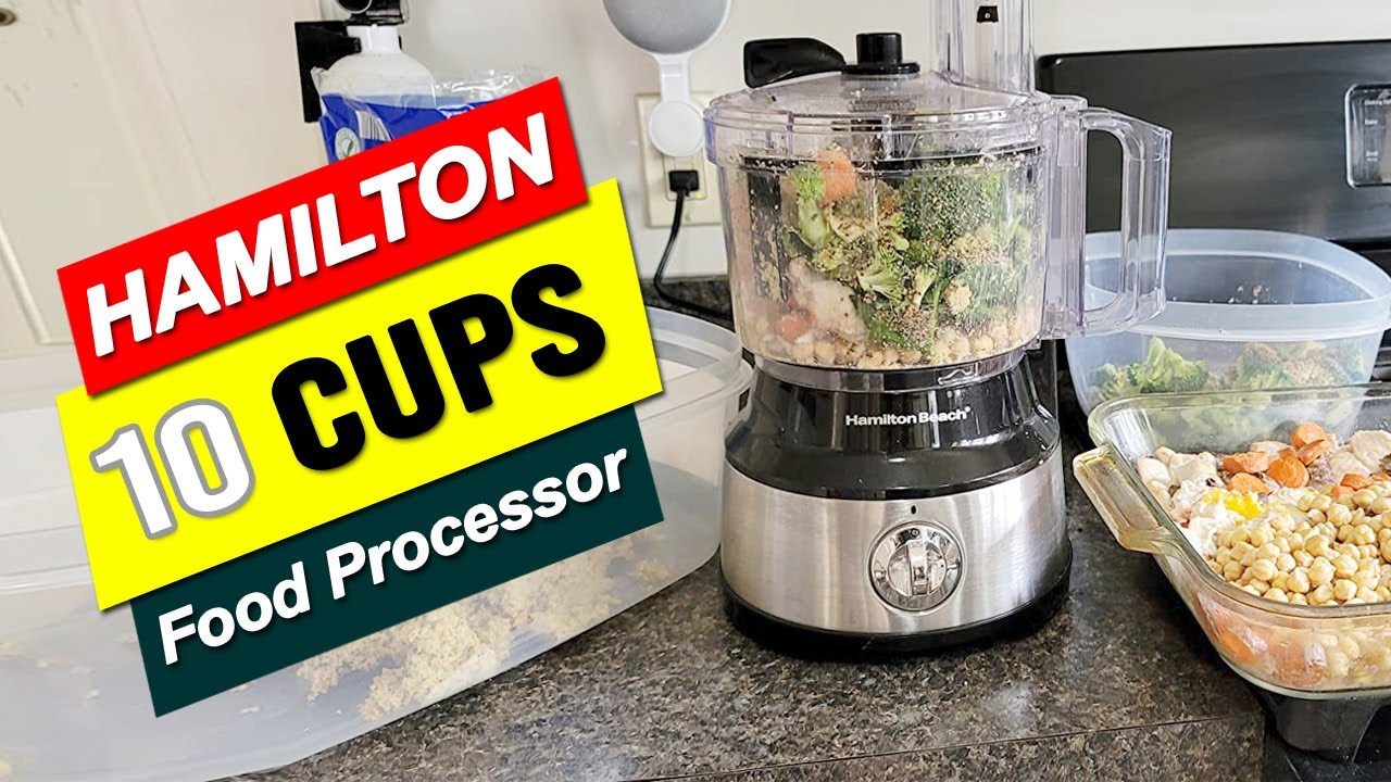 Hamilton Beach Food Processor & Vegetable Chopper for Slicing, Shredding,  Mincing, and Puree, 10 Cups + Easy Clean Bowl Scraper, Black and Stainless