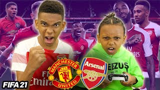 MAN UTD VS ARSENAL FIFA 21!! BATTLE W/ LITTTLE BRO