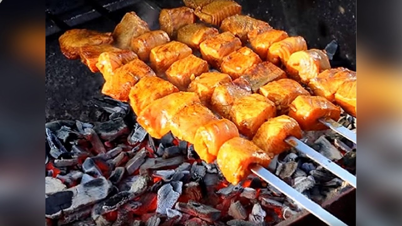 Shish kebab From Salmon On Mangal / Book of recipes / Bon Appetit YouTube