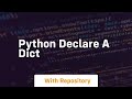 Python declare a dict