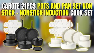 CAROTE 21-Piece Non-Stick Cookware Set Review | Space-Saving, Removable Handles & Performance