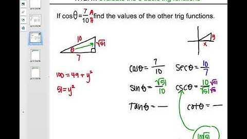 4.2 Video #2 - Evaluating 6 trig functions given 1 (Pre-Calc)
