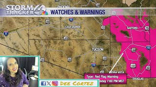 Cooler temperatures sweep across Southern Arizona and gusty winds are expected Tuesday