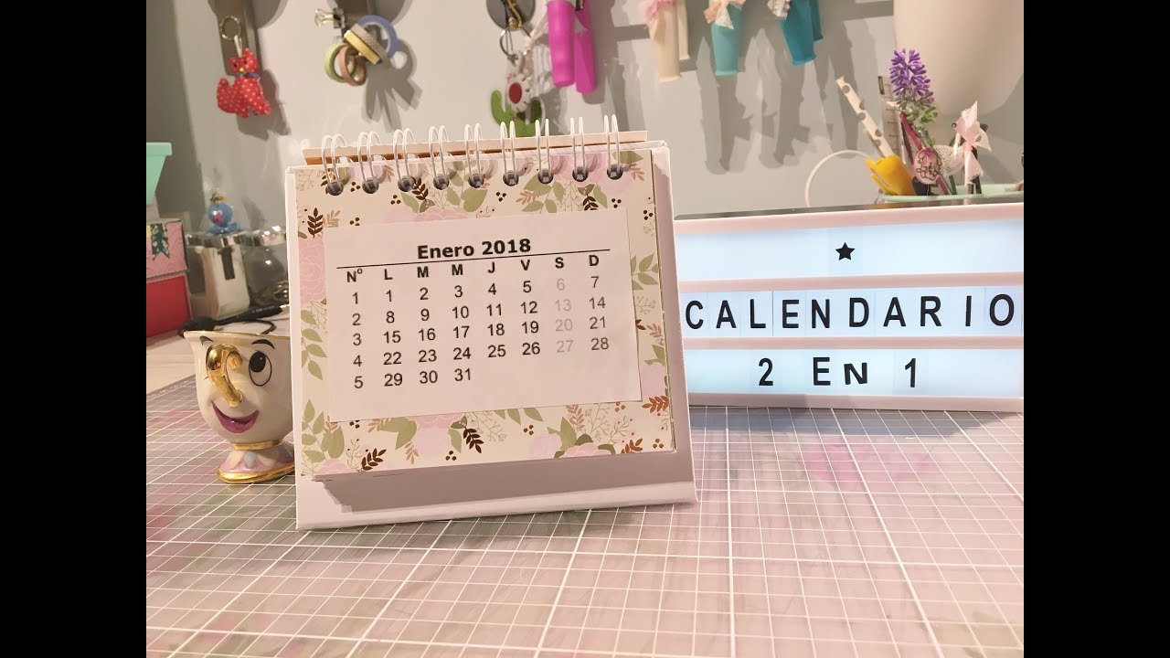 Calendario 2 en 1.TUTORIAL SCRAPBOOKING