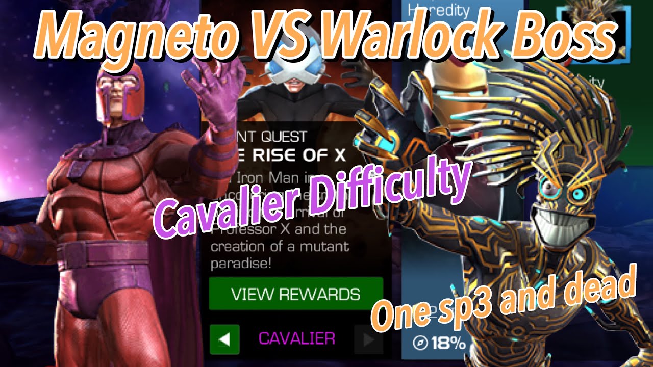 Magneto VS Cavalier Warlock Boss! Really Easy! - Marvel Contest of Champions