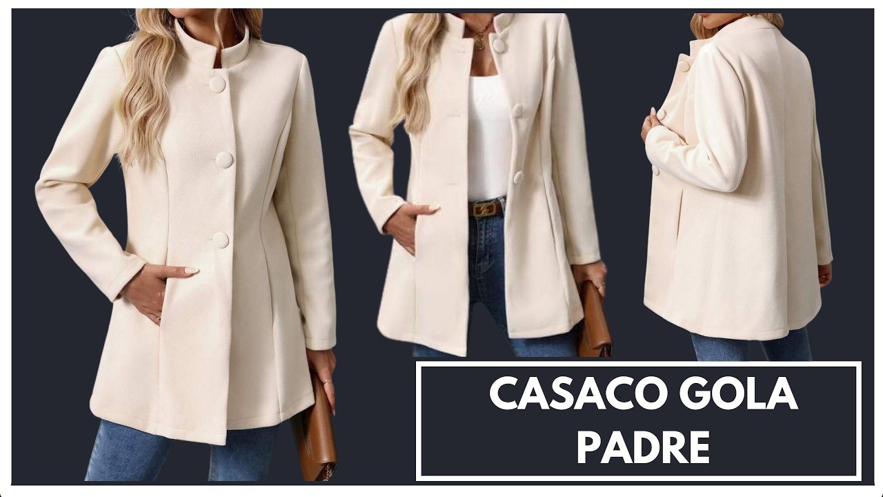 Casaco gola padre - modelagem e costura