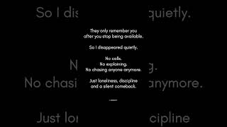 Silent Comeback After Loneliness | Sigma Mindset Shorts #quotes #discipline #relatable