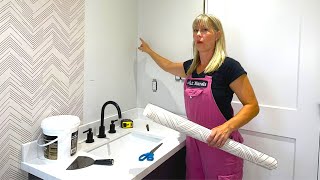 How to Hang Wallpaper in a Bathroom (Like a PRO!)