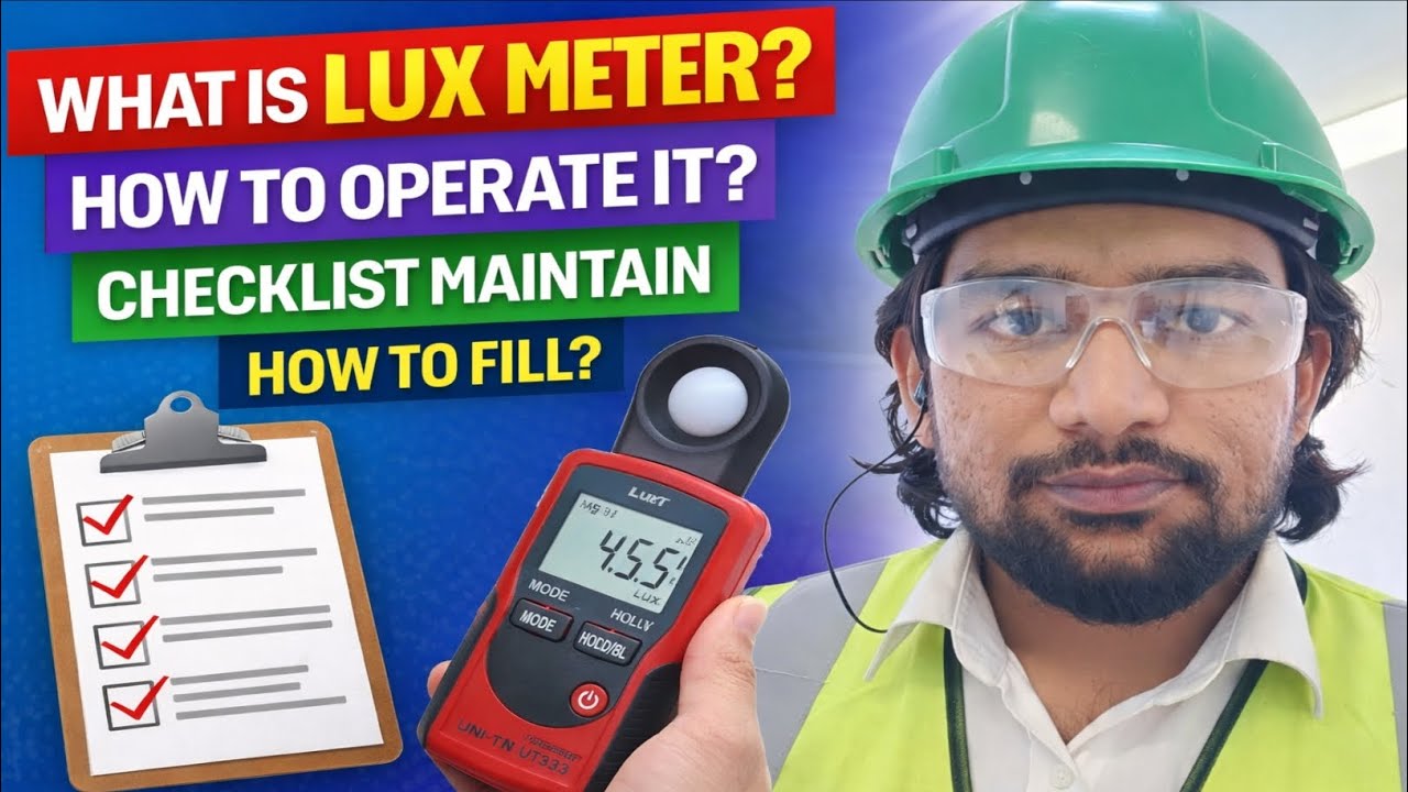 Lukmeter Lux meter ! How to operate a lux meter ! Safety checklist ! Safety ...