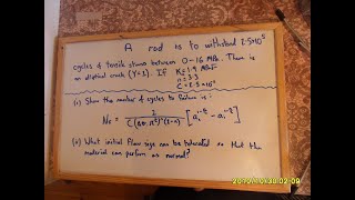 Crack Analysis - Deriving crack propagation formula and finding initial crack size