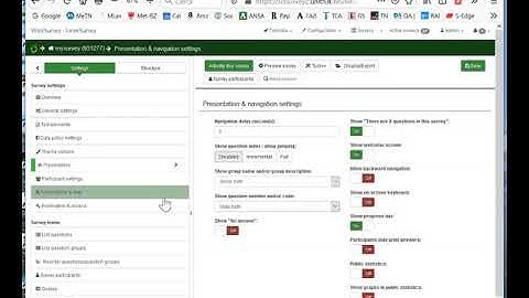 LimeSurvey   Survey settings