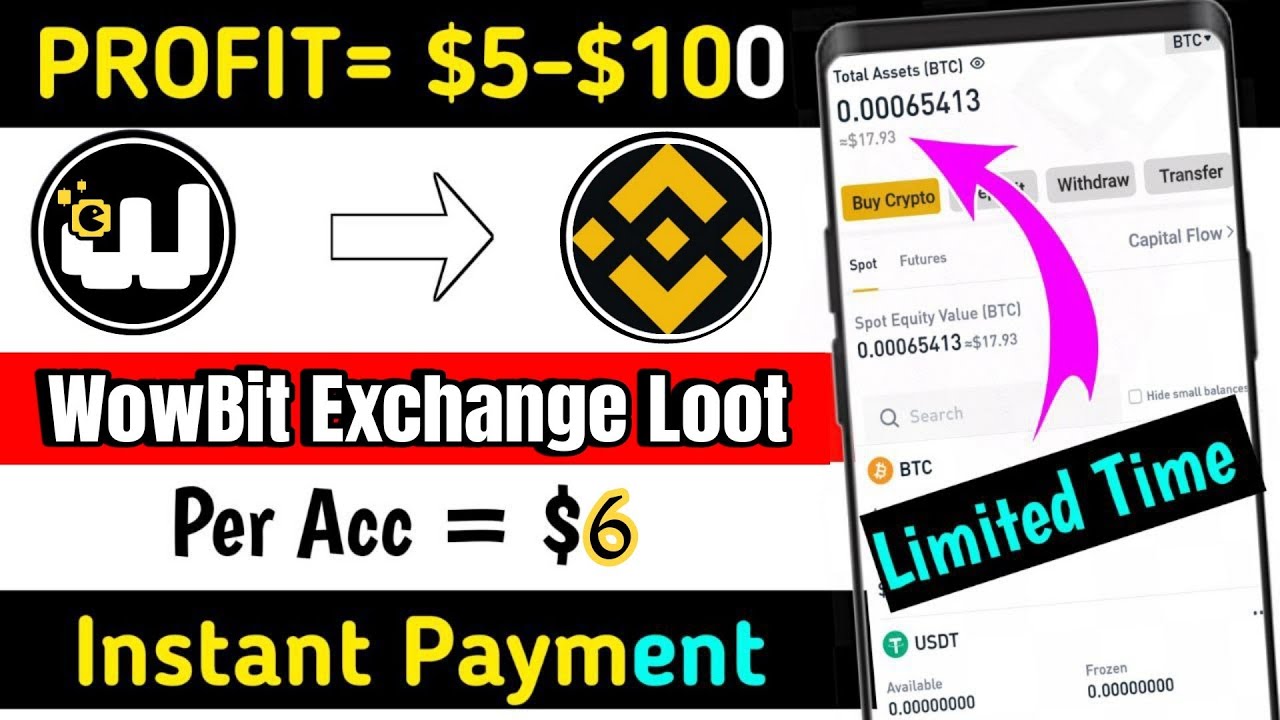 6$ Instant Received | Unlimited Trick | New Crypto Loot | WowBit Exchange loot | Withdrawal Process