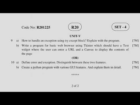 R20 Python Previous Papers