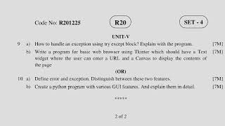R20 Python Previous Papers