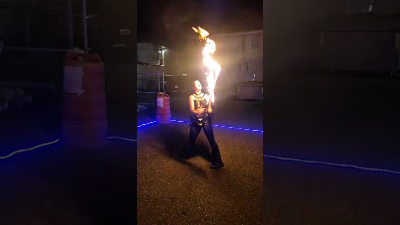 Gaby Rosa Spinnin Fire Swords at Steep Station St. Pete