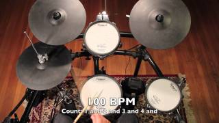 Video thumbnail of "Drum Lessons For Beginners - Beat E"